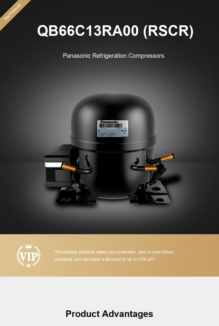 Panasonic Compressor QB66C13RA00 (RSCR), technical parameters pdf, structure diagram